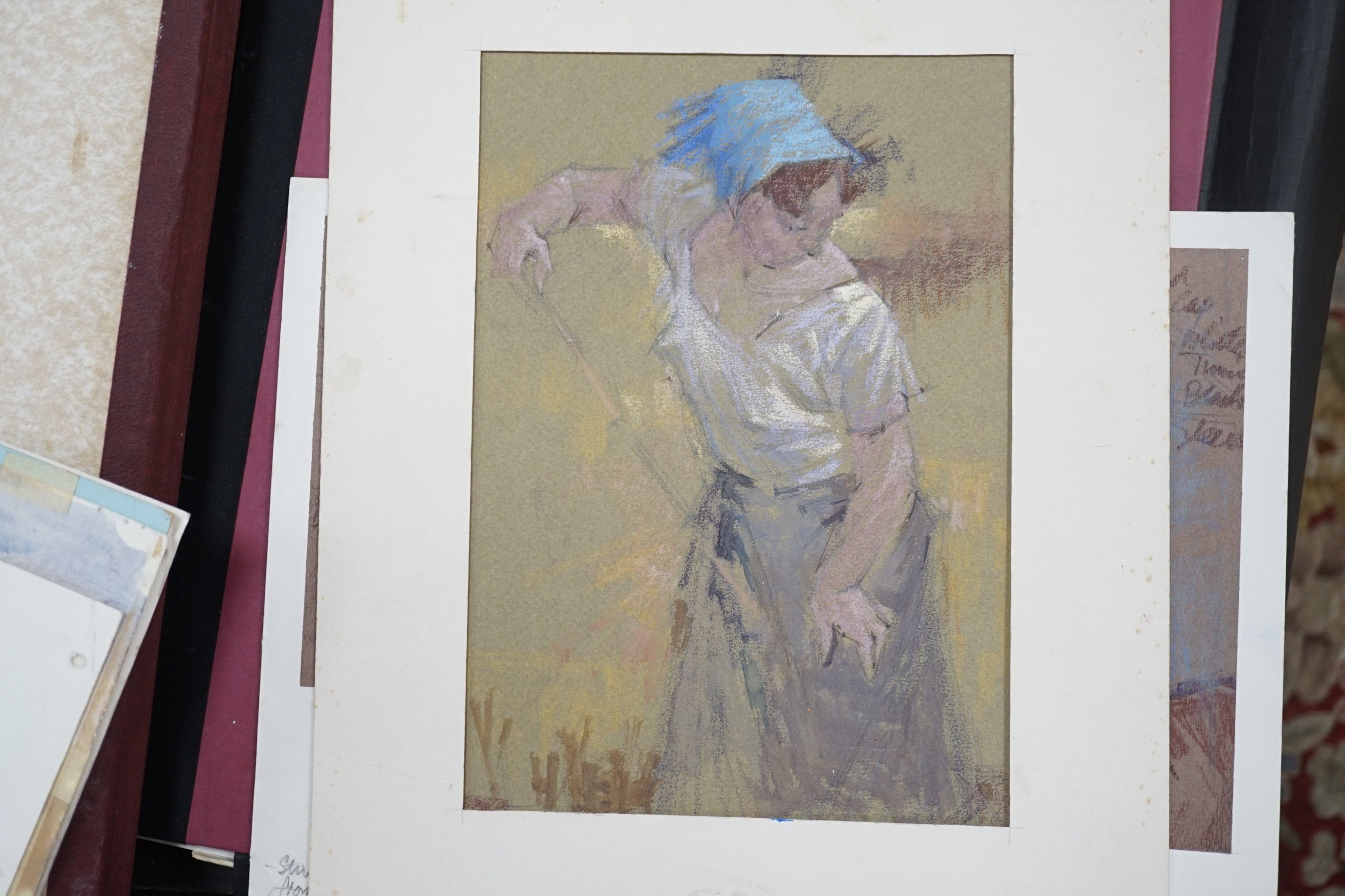 Michael Cadman (1920-2012), folio of assorted watercolours, landscape, figure, animal and bird studies, some signed and inscribed, largest 38.5 cm X 28 cm
